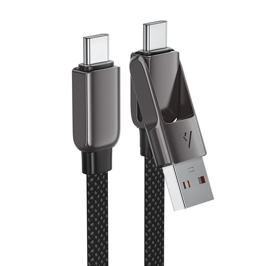 Cablu Date si Incarcare USB-C - USB-A / USB-C Acefast C13-04, 60W, 1.2m, Negru