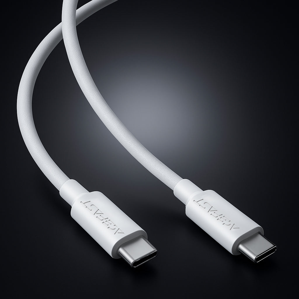 Cablu Date si Incarcare USB-C - USB-C Acefast C18-03, 60W, 1.2m, Alb