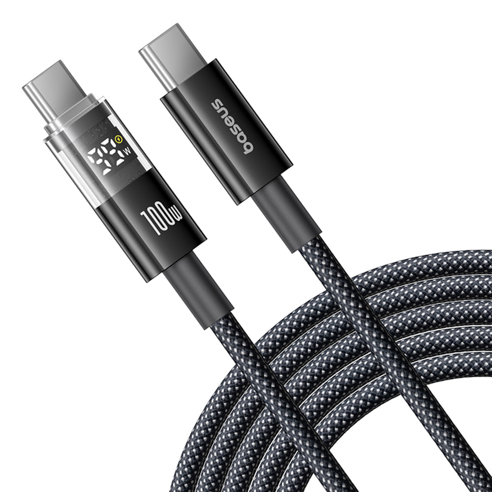 Cablu Date si Incarcare USB-C - USB-C Baseus Display 2, 100W, 2m, Negru P10377706123-00