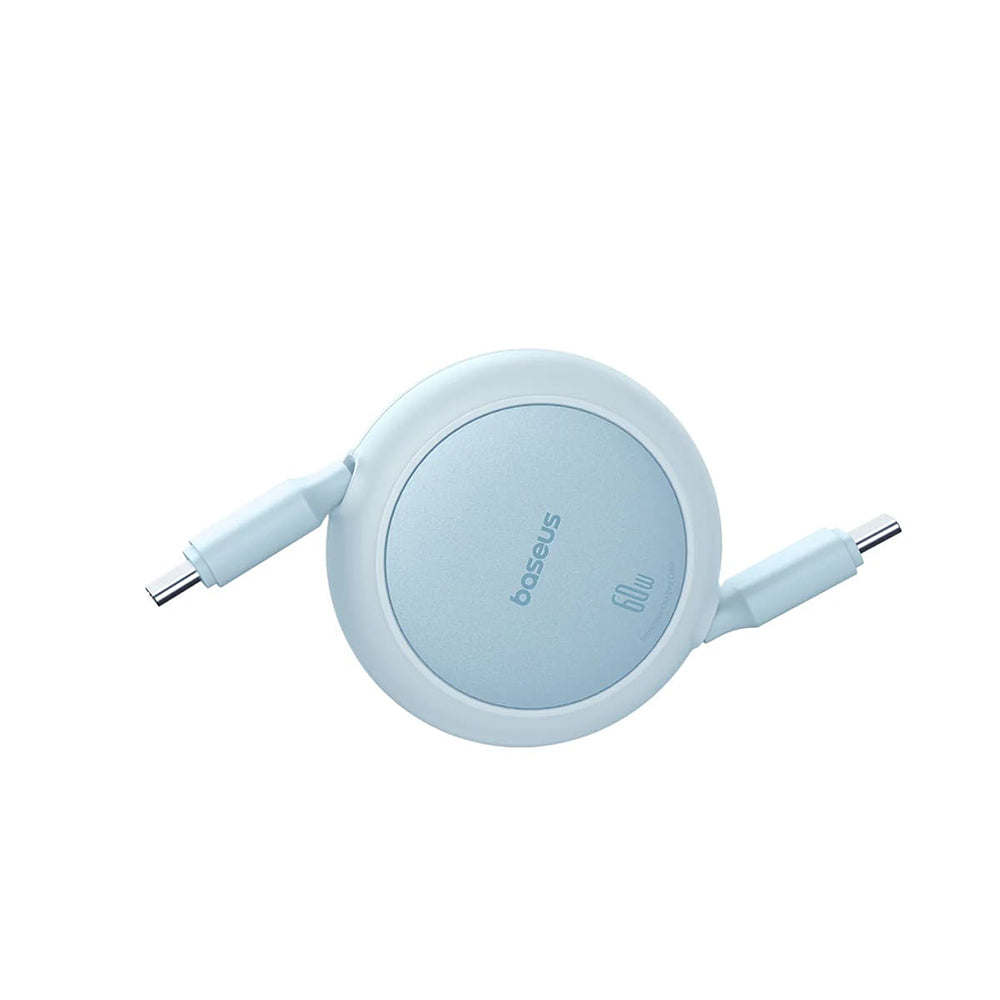 Cablu Date si Incarcare USB-C - USB-C Baseus Free2Pull Mini Retractable, 60W, 1m, Bleu P10364500311-01