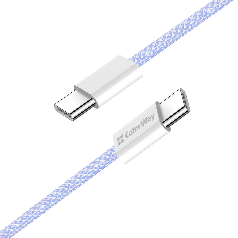 Cablu Date si Incarcare USB-C - USB-C ColorWay CW-CBPDCC061, 60W, 1m, Mov