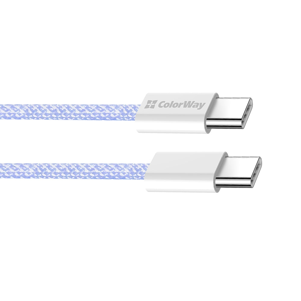 Cablu Date si Incarcare USB-C - USB-C ColorWay CW-CBPDCC061, 60W, 1m, Mov