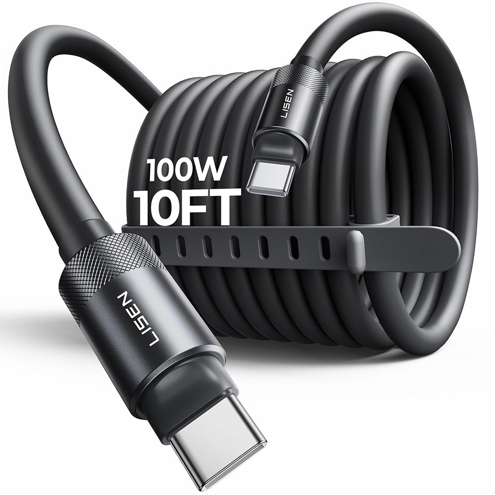 Cablu Date si Incarcare USB-C - USB-C Lisen L115, 100W, 3m, Negru YL0125040001