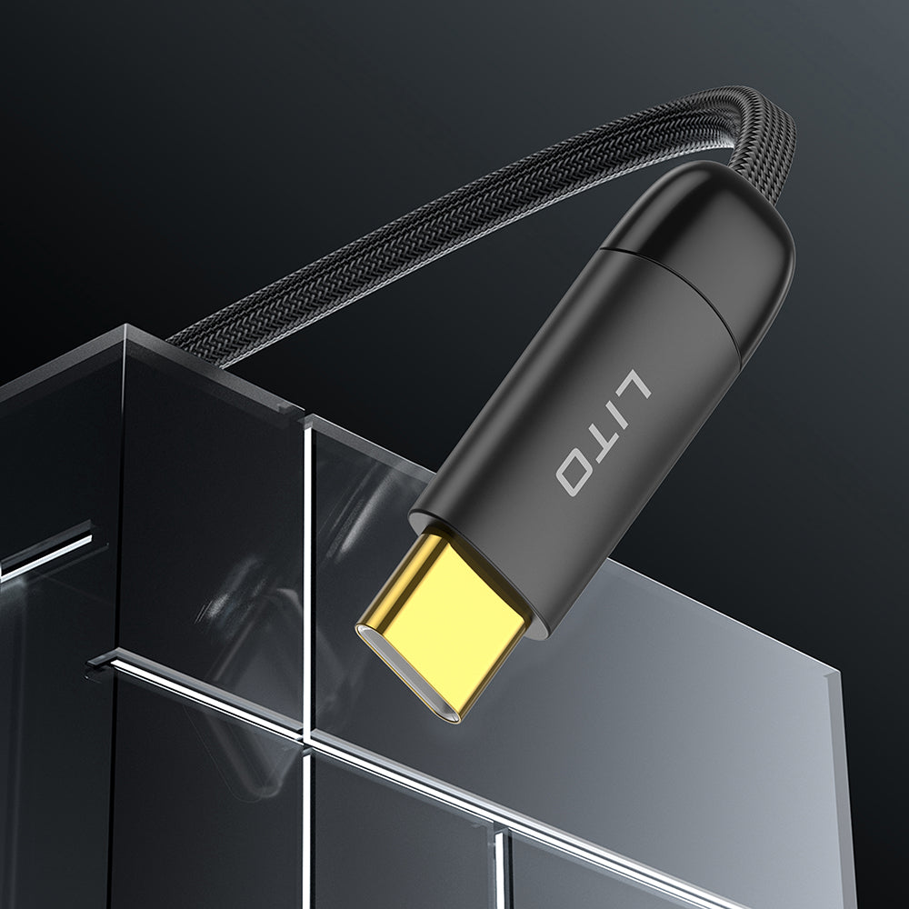 Cablu Date si Incarcare USB-C - USB-C Lito LD11CC, 60W, 1m, Negru