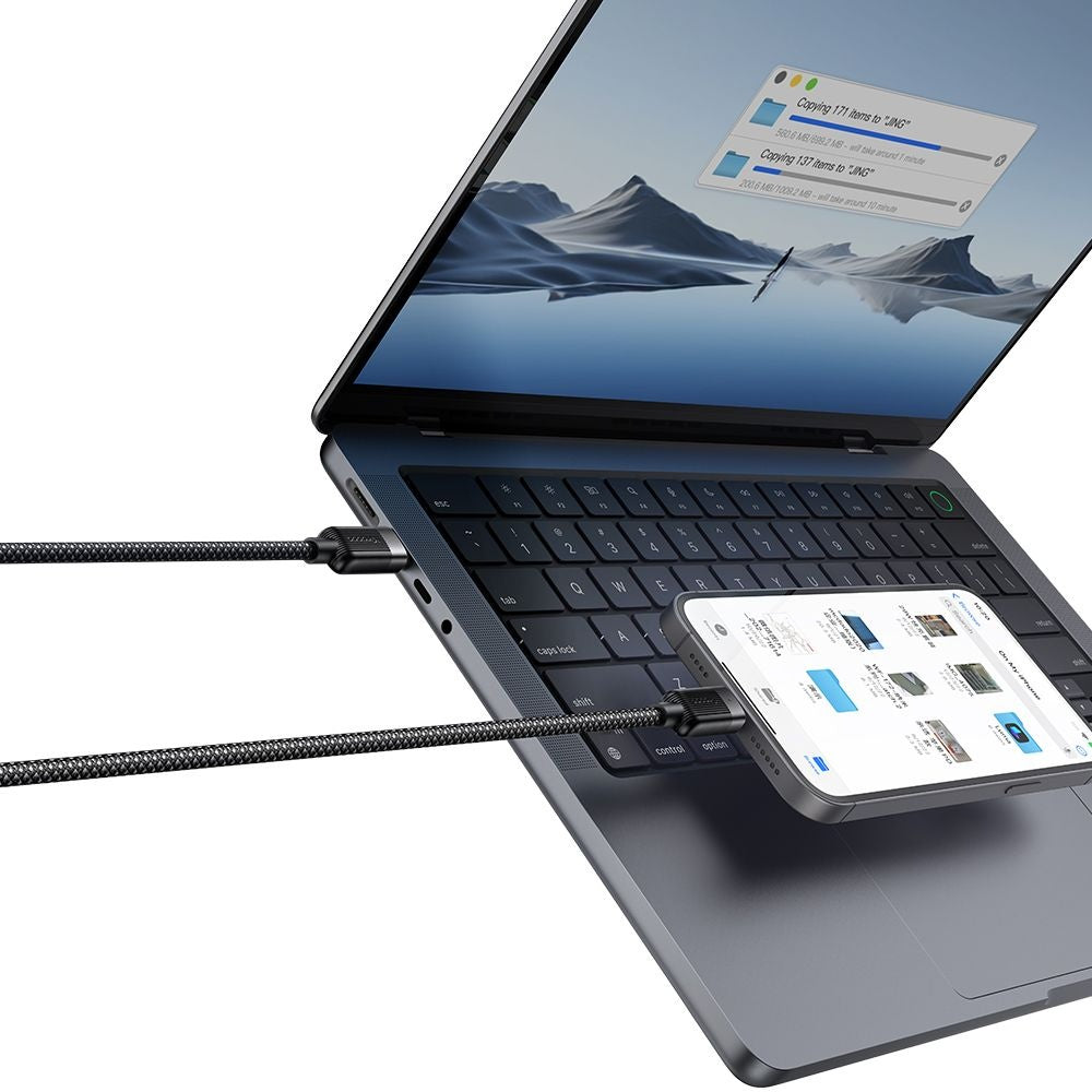 Cablu Date si Incarcare USB-C - USB-C McDodo CA-2000 Self Winding, 60W, 1.2m, Negru