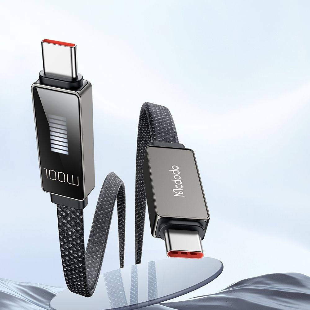Cablu Date si Incarcare USB-C - USB-C McDodo CA-4470 Rythm Display, 100W, 1.2m, Negru