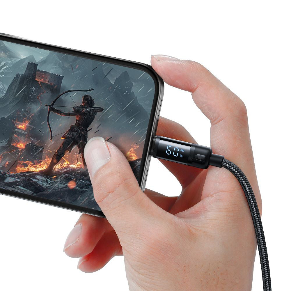 Cablu Date si Incarcare USB-C - USB-C McDodo CA-5780 Bat Display, 60W, 1.2m, Negru