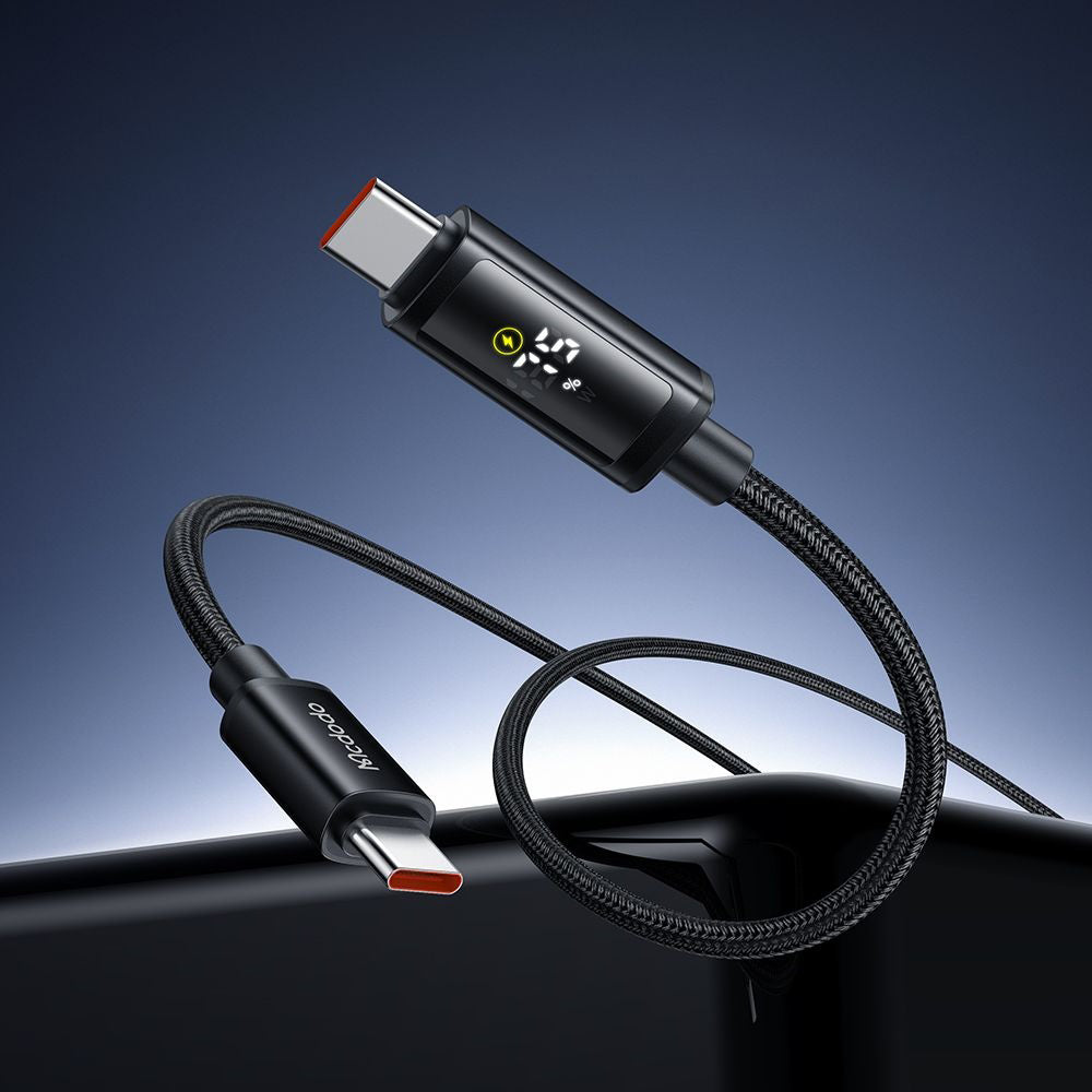Cablu Date si Incarcare USB-C - USB-C McDodo CA-8000 Display, 100W, 1.2m, Negru