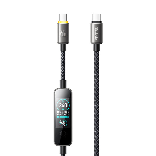 Cablu Date si Incarcare USB-C - USB-C McDodo CA-8750 Display, 240W, 1.2m, Negru