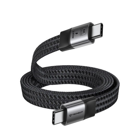 Cablu Date si Incarcare USB-C - USB-C Techsuit ElysiumSync Pro CX1, 240W, 1m, Gri