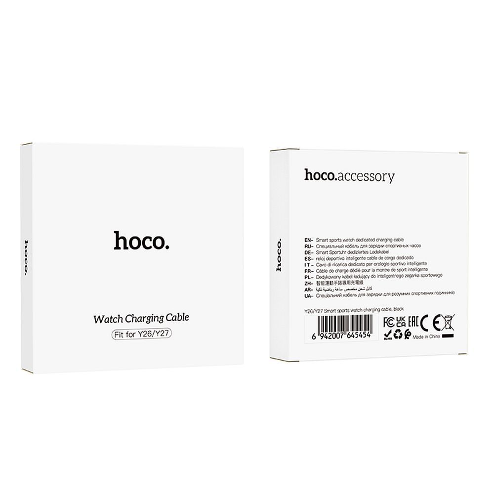 Cablu Incarcare pentru Smartwatch HOCO Y26 / Y27, USB-A, Negru