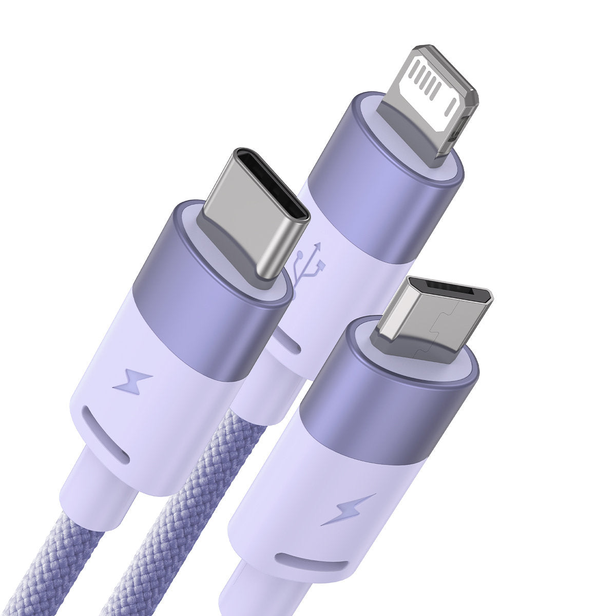 Cablu Incarcare USB-A - Lightning / microUSB / USB-C Baseus StarSpeed 3in1, 20W, 1.2m, Mov CAXS000005
