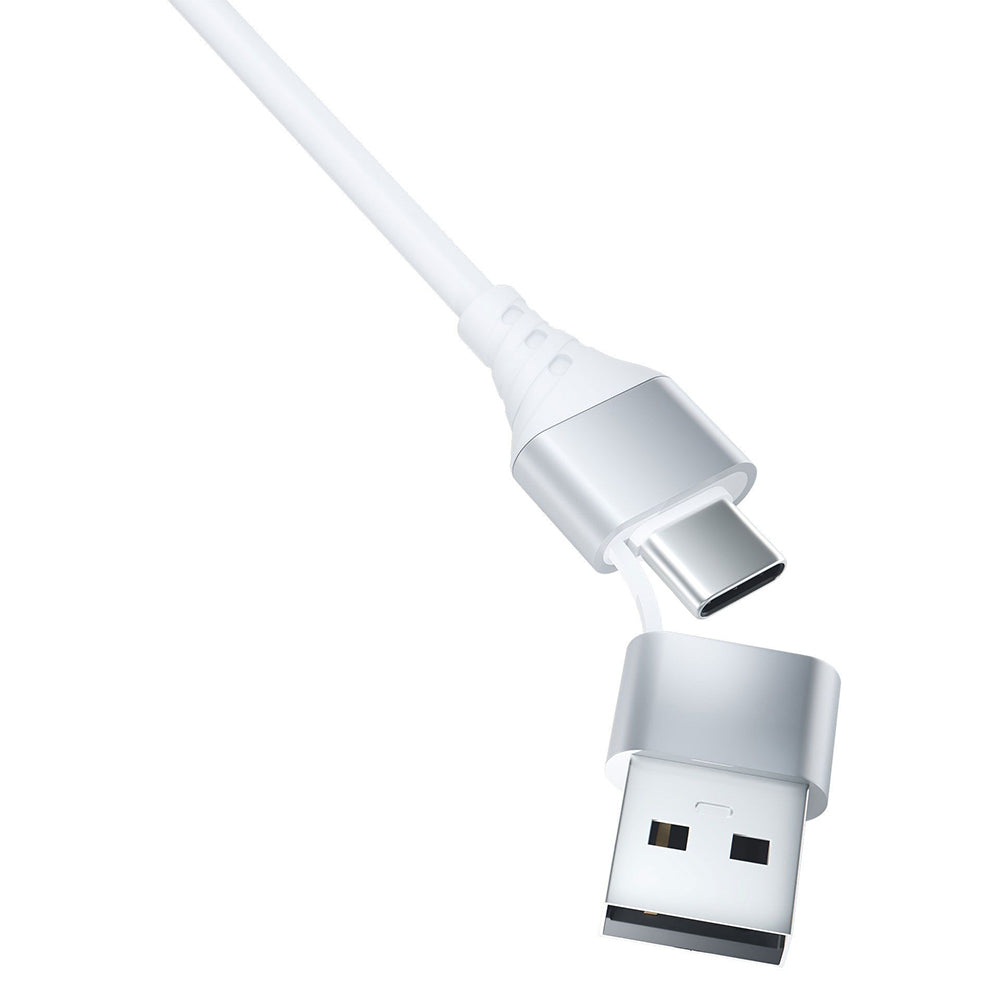 Cablu Incarcare USB-A / USB-C - Lightning / microUSB / USB-C 3MK Hyper 3in1, 12W, 1.5m, Alb