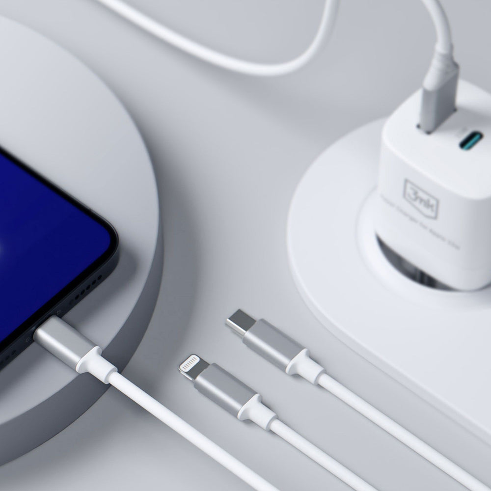 Cablu Incarcare USB-A / USB-C - Lightning / microUSB / USB-C 3MK Hyper 3in1, 12W, 1.5m, Alb