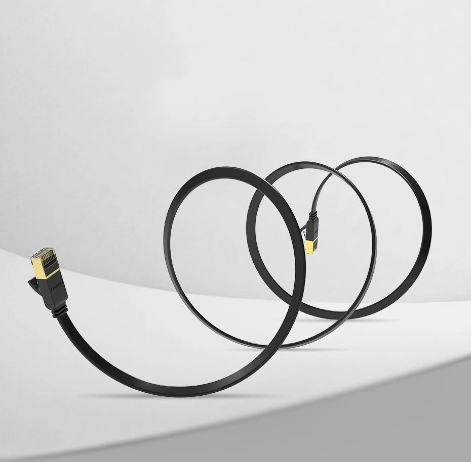 Cablu Retea UGREEN NW106 Flat, UTP, Cat7, 3m, Negru