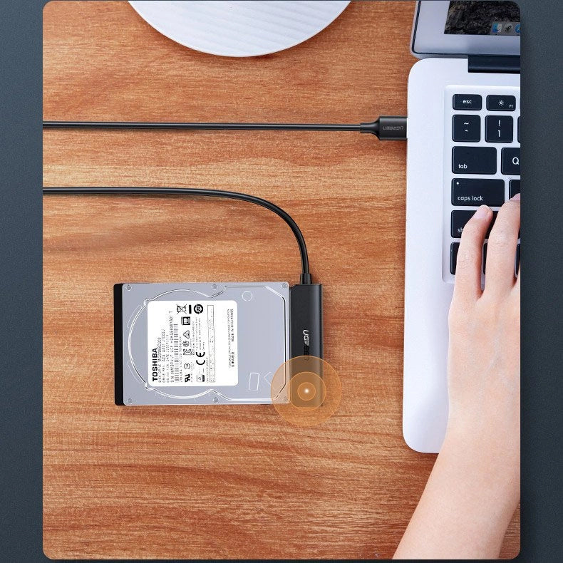 Cablu SATA UGREEN CM321, USB-A 3.0 - SATA 2.5inch, 0.5m, Negru