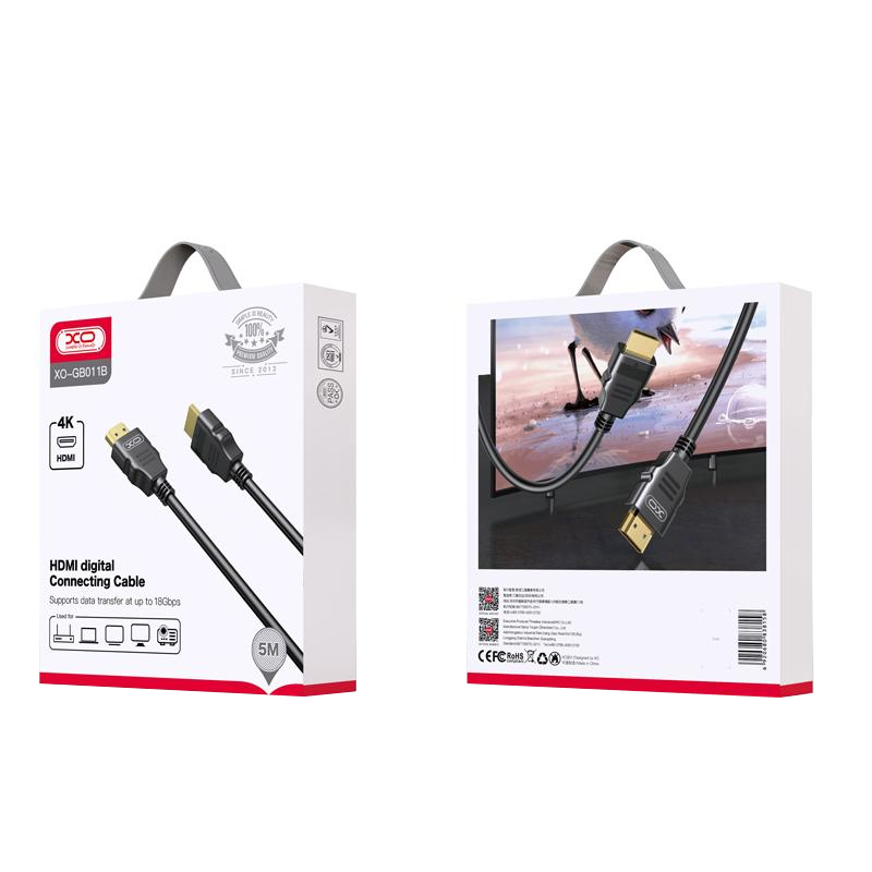 Cablu Video XO Design GB011B, HDMI - HDMI, 4K, 5m, Negru