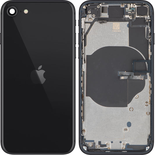 Capac Baterie Apple iPhone SE (2022), Cu Carcasa Mijloc, Negru (Midnight), Swap