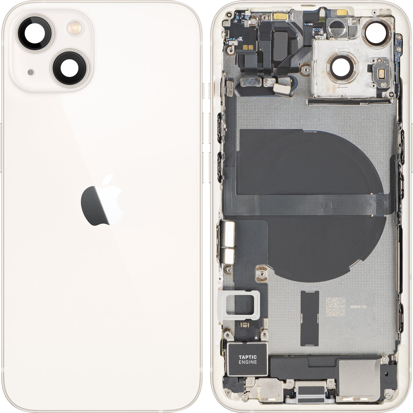Capac Baterie Apple iPhone 13, Cu Carcasa Mijloc, Full Parts, Alb (Starlight), Swap