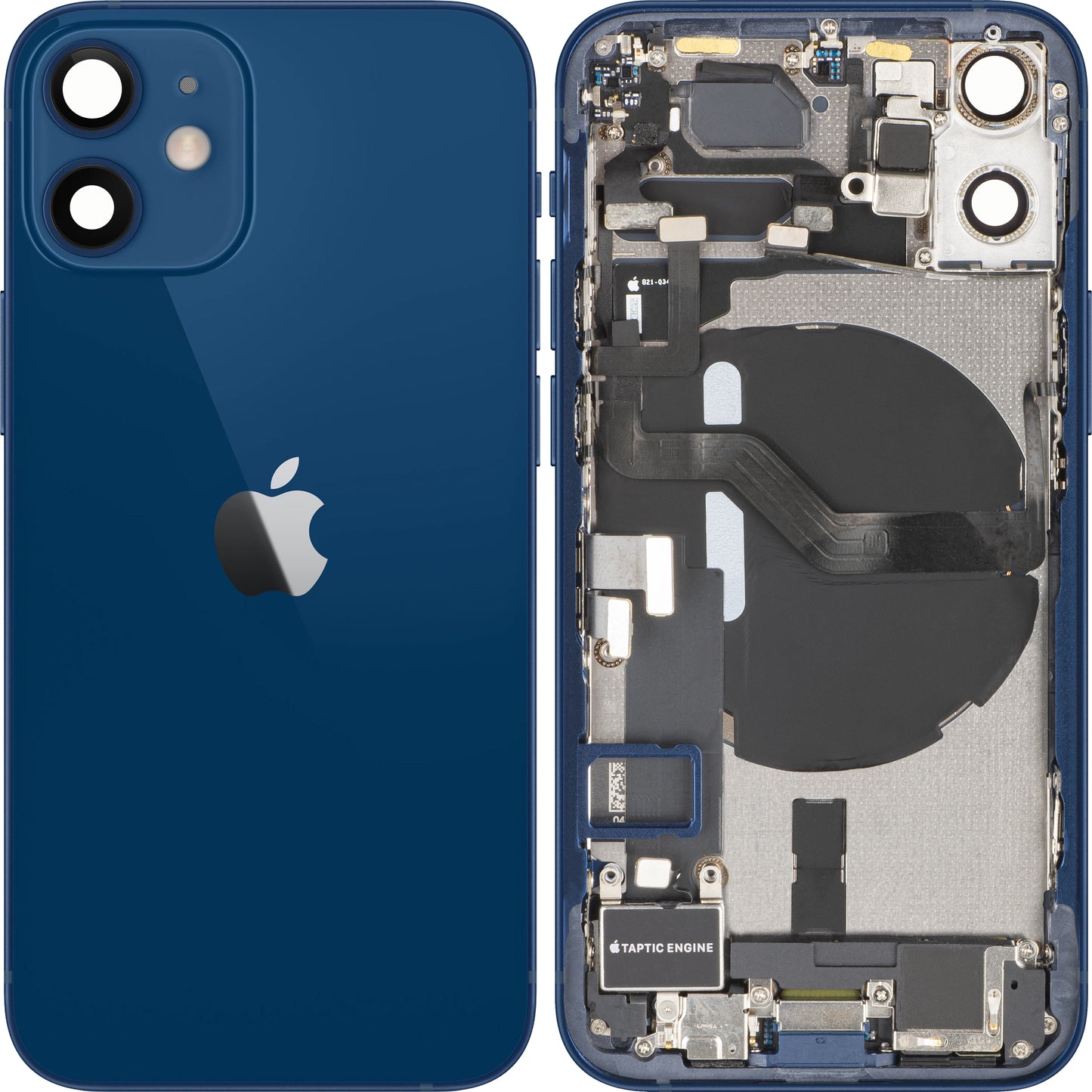 Capac Baterie Apple iPhone 12 mini, Cu Carcasa Mijloc, Full Parts, Albastru, Swap
