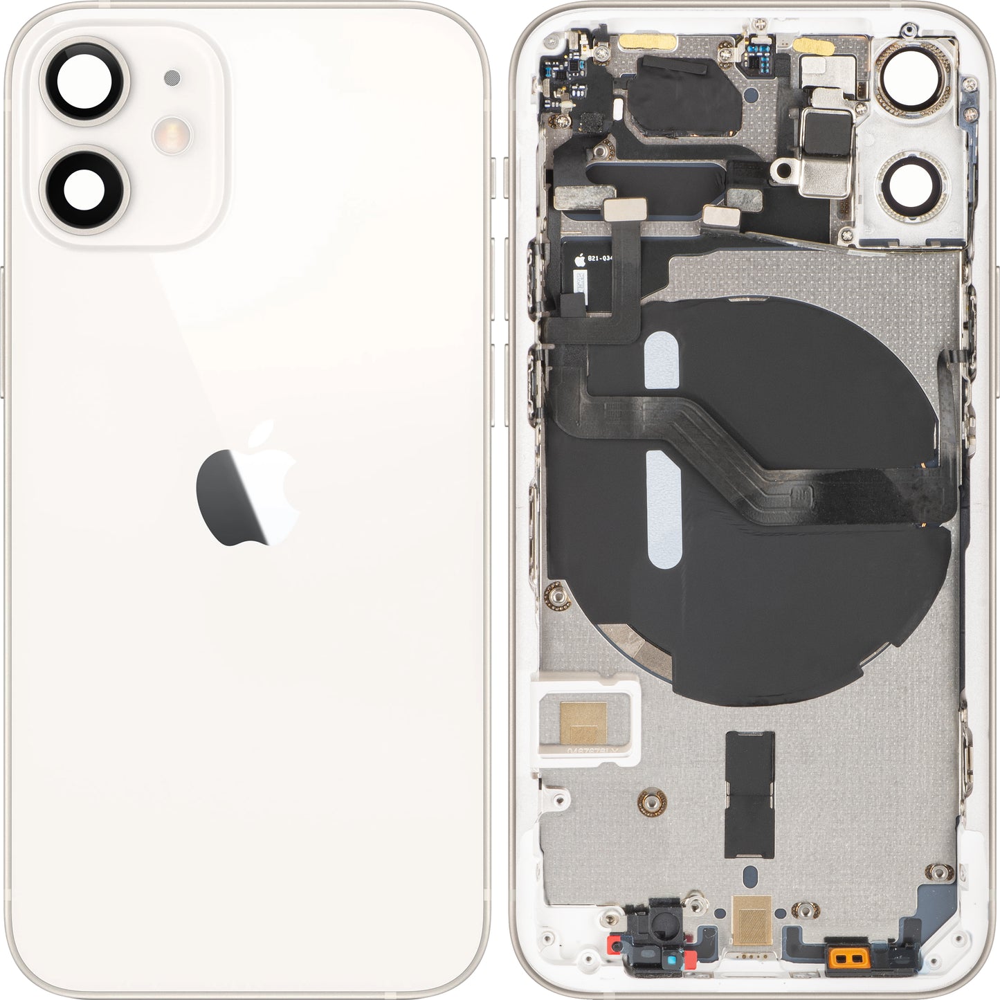 Capac Baterie Apple iPhone 12 mini, Cu Carcasa Mijloc, Alb, Swap