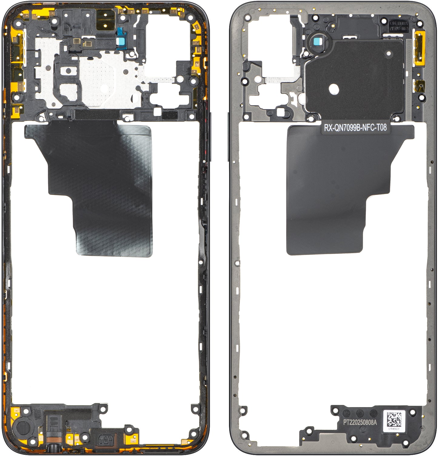 Carcasa Mijloc Honor X7c 5G / 200 Smart, Neagra (Midnight Black), Service Pack 9707ABNA