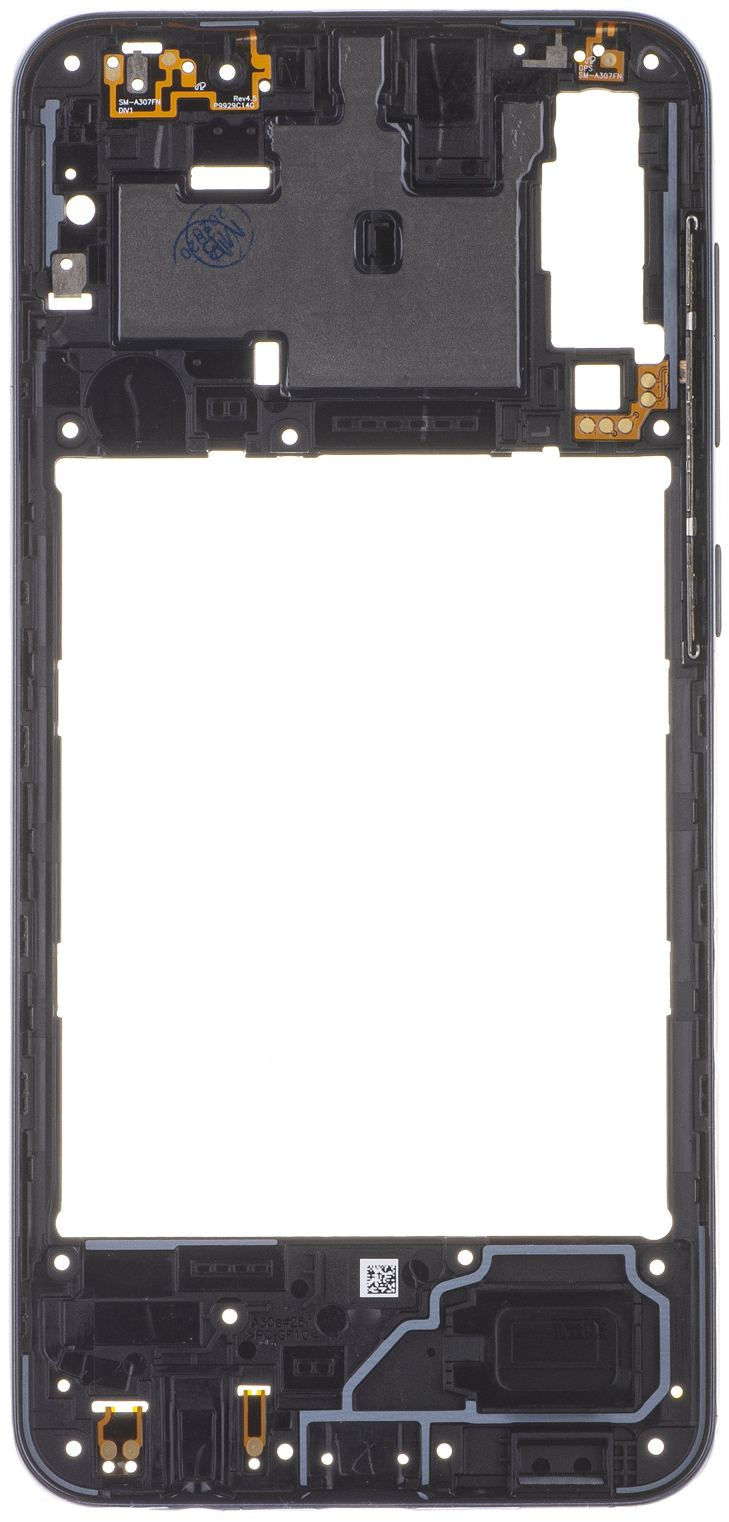 Carcasa Mijloc Samsung Galaxy A30s A307, Neagra