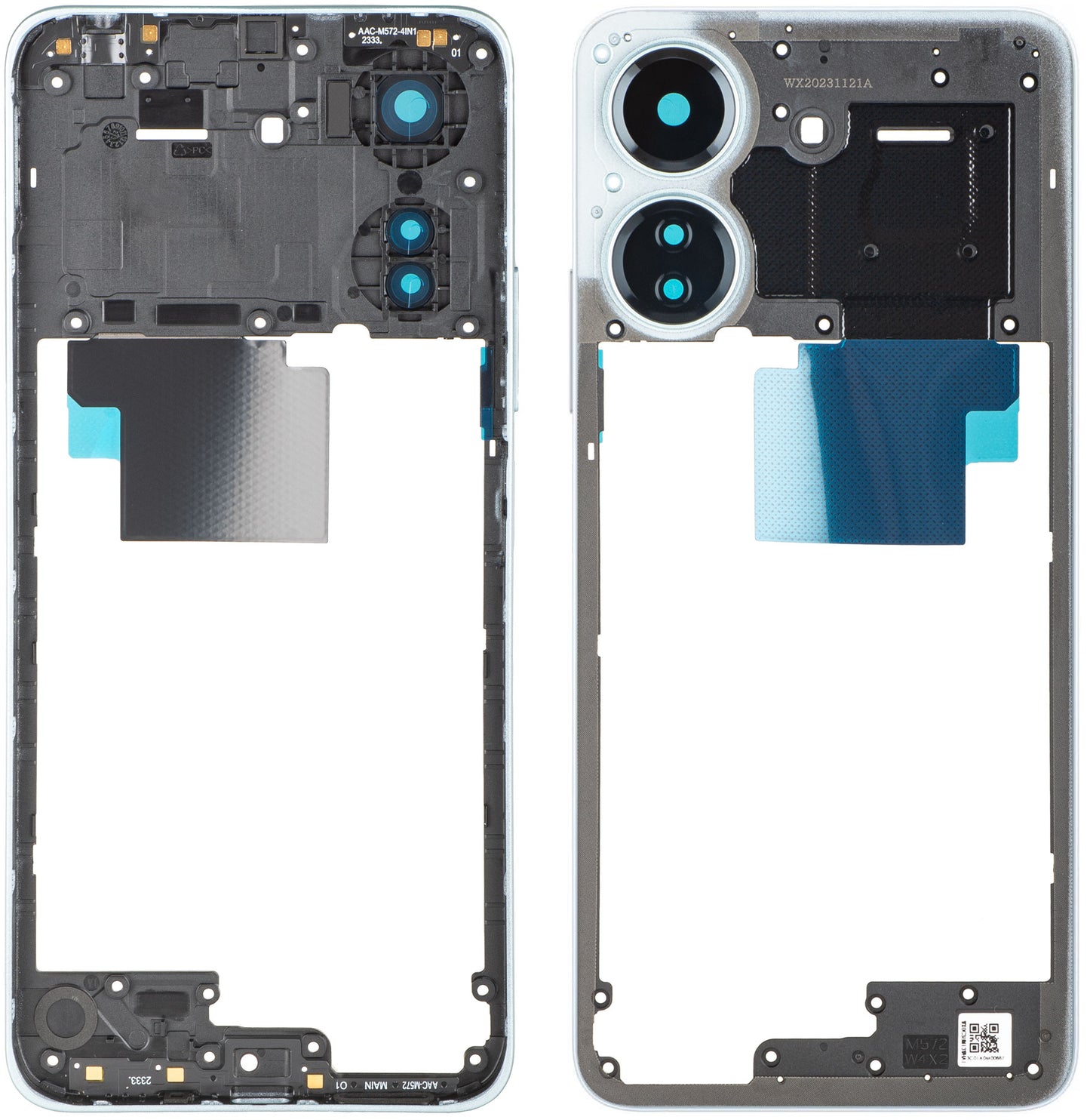 Carcasa Mijloc Xiaomi Redmi 13C, Alba (Glacier White), Service Pack 560003C3UA00