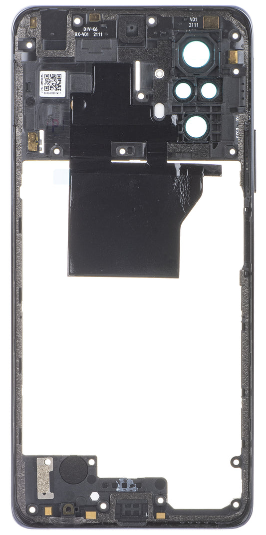 Carcasa Mijloc - Geam Camera Spate Xiaomi Redmi Note 10 Pro, Gri