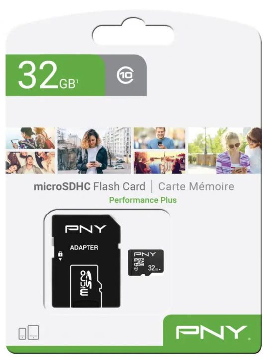 Card Memorie microSDHC PNY Performance Plus, 32Gb, Clasa 10, Cu Adaptor P-SDU32G10PPL-GE