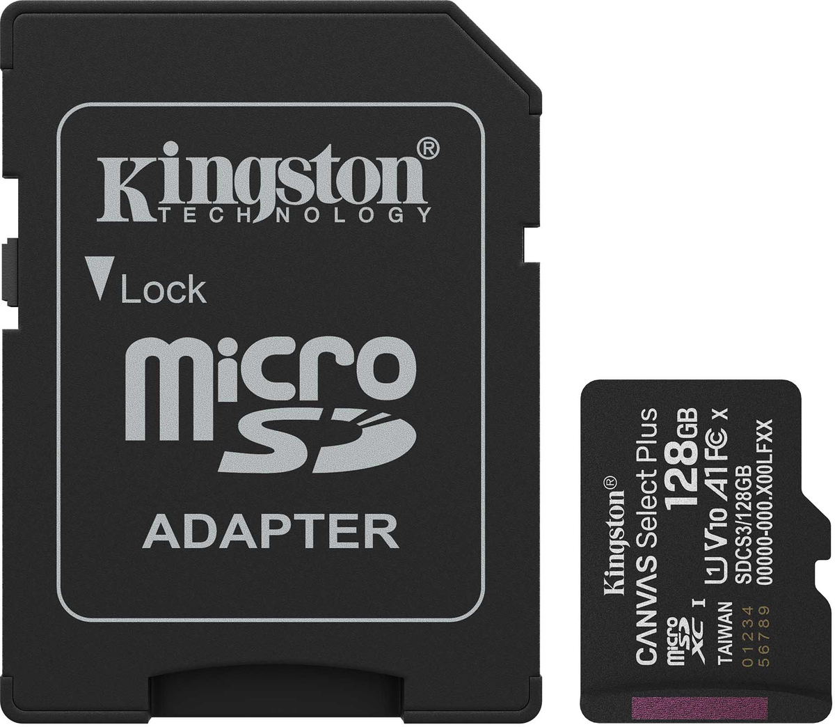 Card Memorie microSDXC Kingston Canvas Select Plus Android A1, 128Gb, Clasa 10 / UHS-1 U1, Cu Adaptor SDCS3/128GB