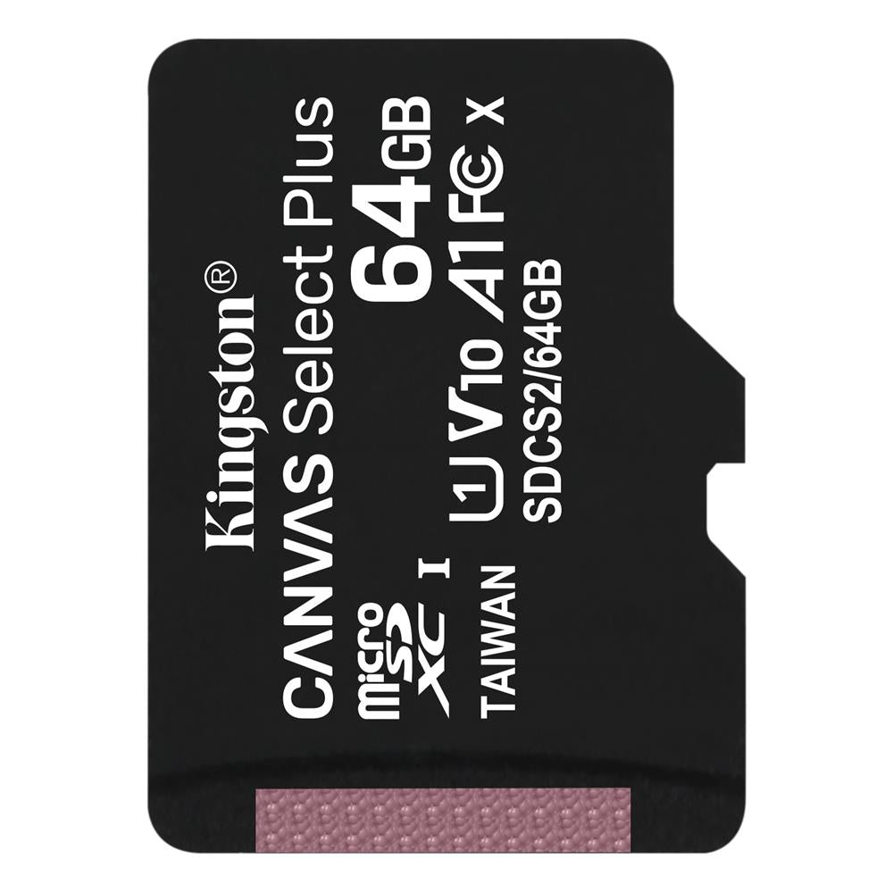 Card Memorie microSDXC Kingston Canvas Select Plus, 64Gb, Clasa 10 / UHS-1 U1 SDCS2/64GBSP
