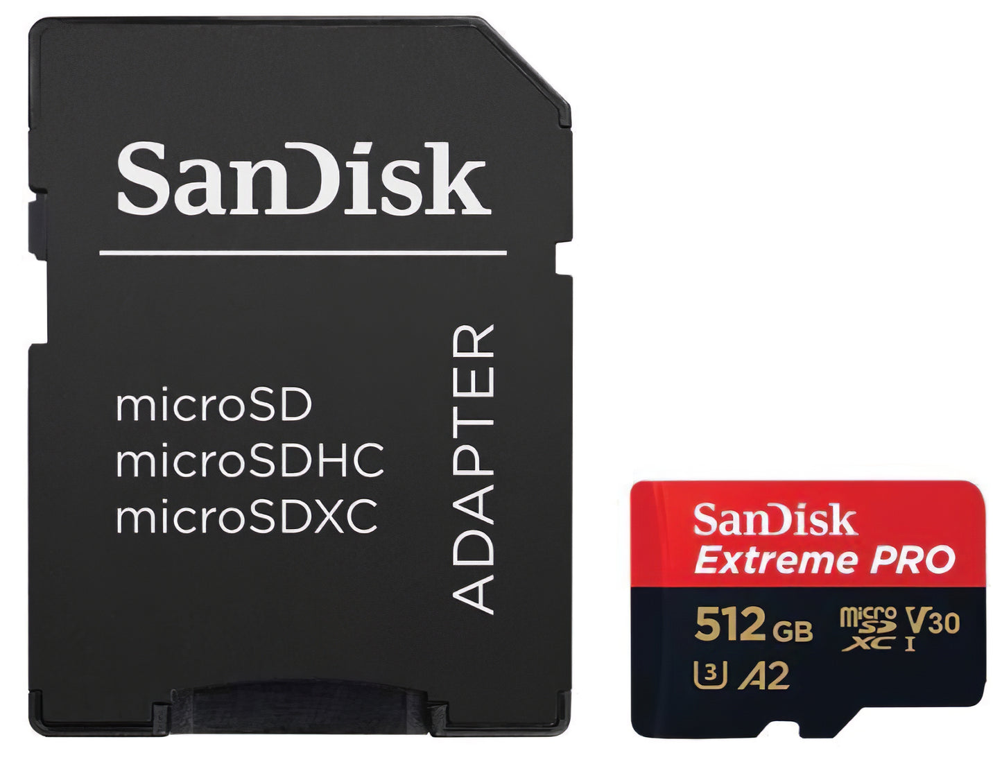 Card Memorie microSDXC SanDisk Extreme Pro, 512Gb, Clasa 10 / UHS-1 U3, Cu Adaptor SDSQXCD-512G-GN6MA