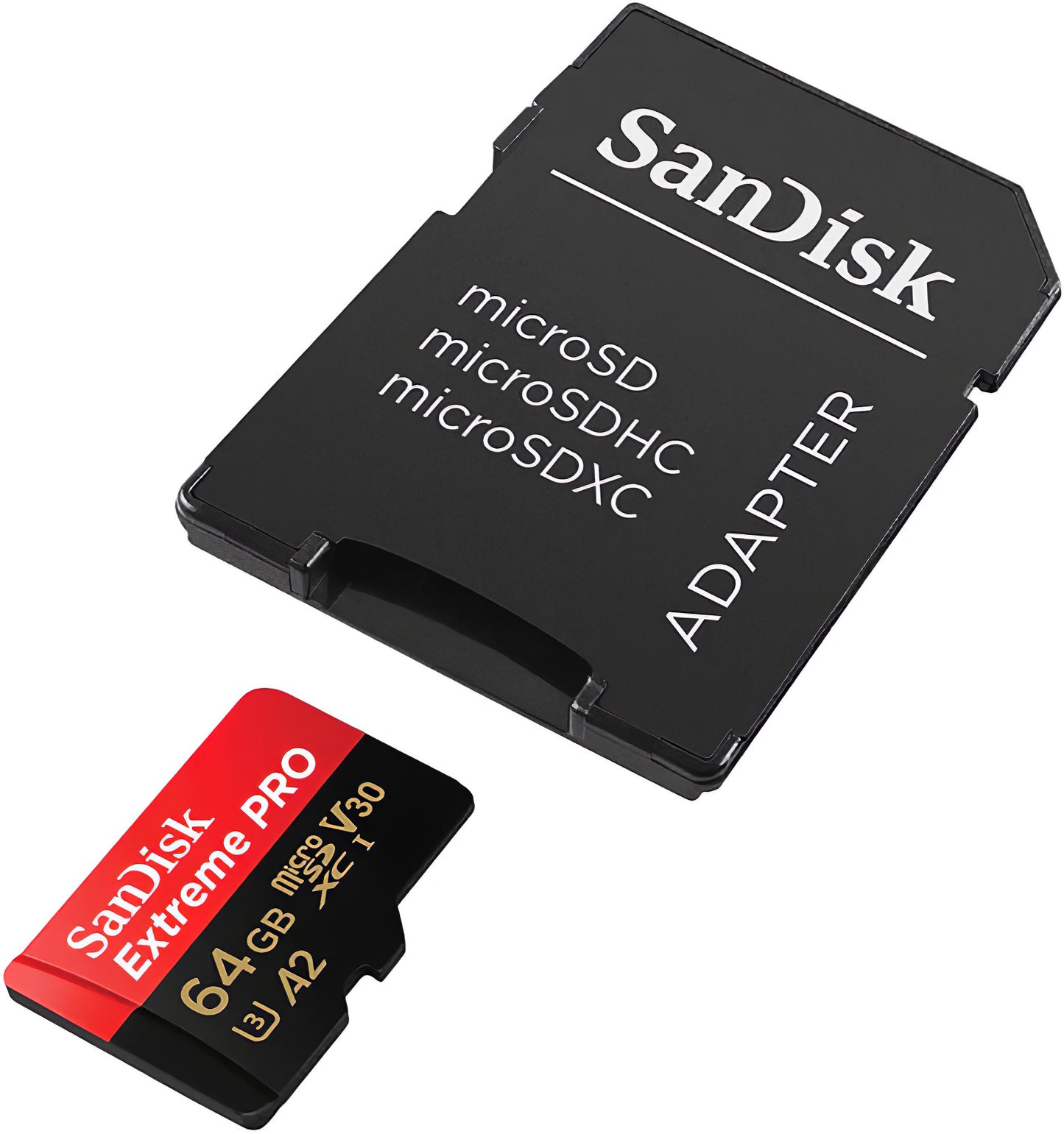 Card Memorie microSDXC SanDisk Extreme Pro, 64Gb, Clasa 10 / UHS-1 U3, Cu Adaptor SDSQXCU-064G-GN6MA