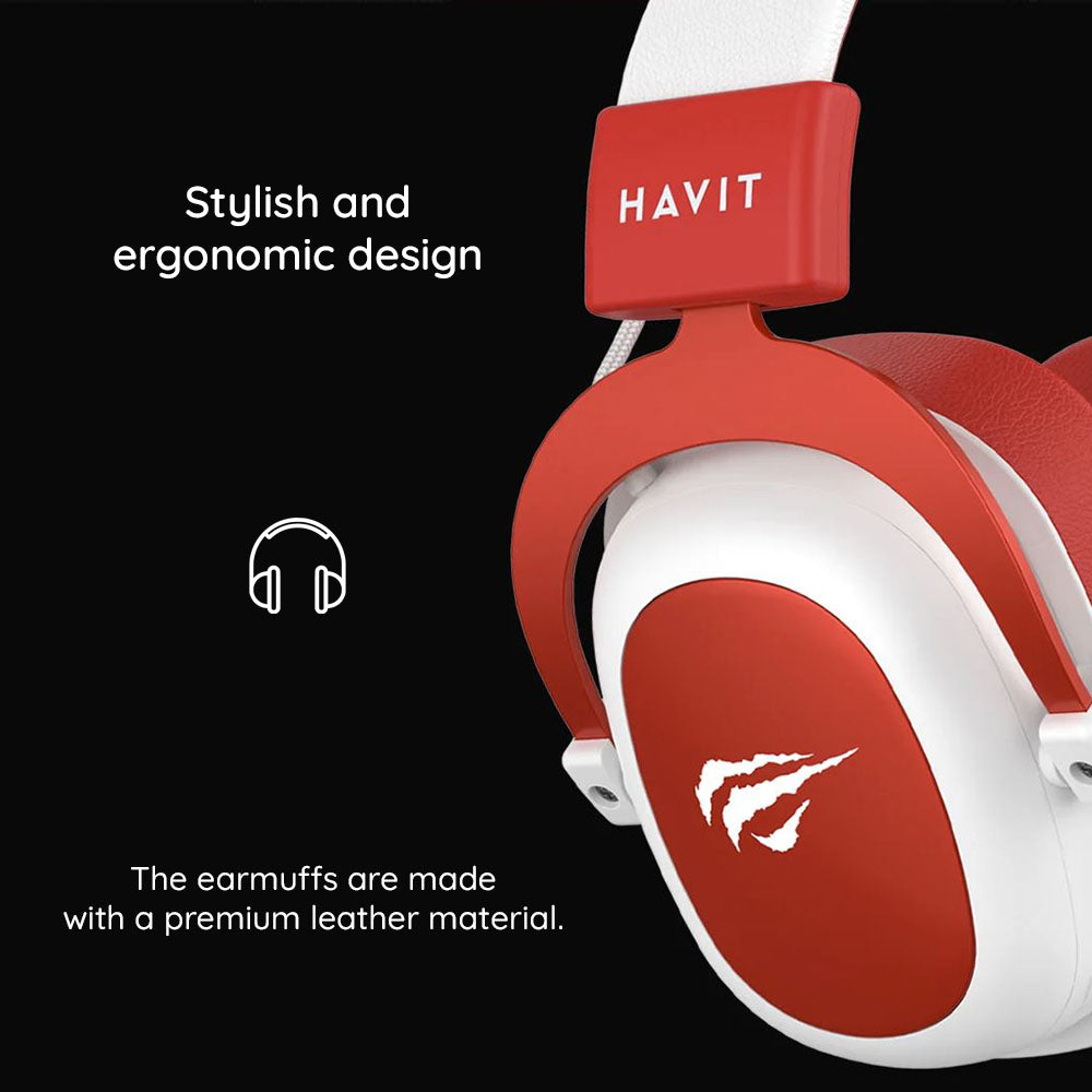 Casti Gaming 3.5mm HAVIT H2002D, 2m, Rosi