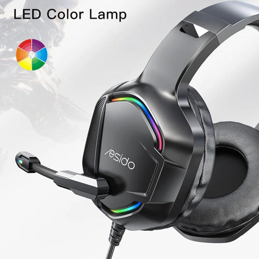 Casti Gaming 3.5mm Yesido EK01, RGB, 1.2m, Negre