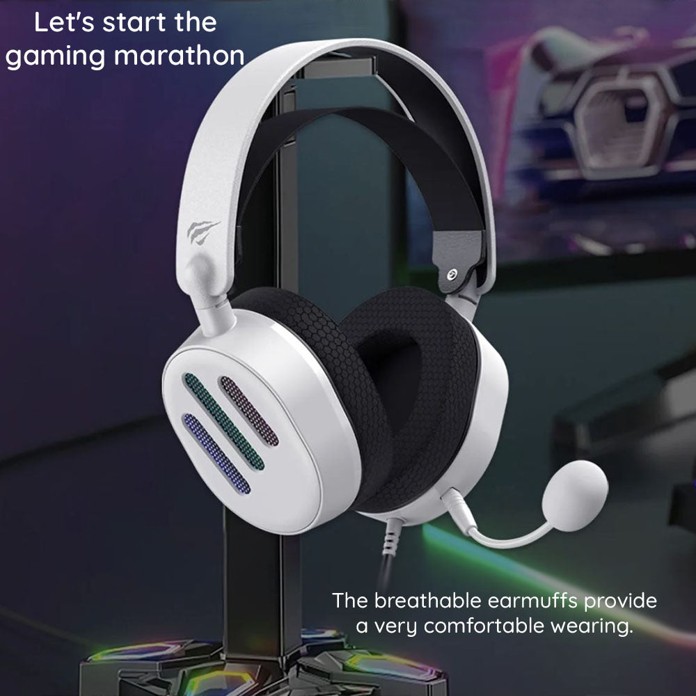 Casti Gaming USB HAVIT H2038U, RGB, 2m, Negre