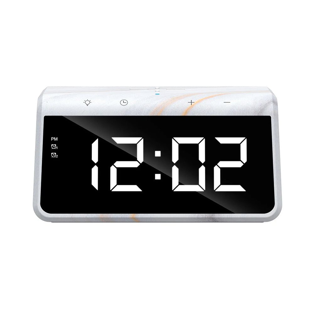 Ceas Digital HAVIT W320 cu Incarcare Wireless QI, Alb