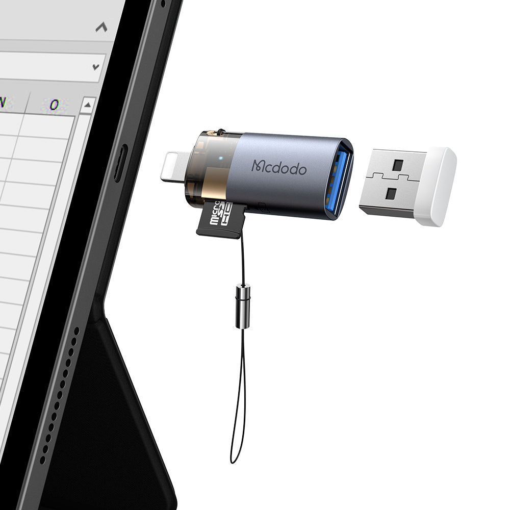 Cititor Card Lightning McDodo OT-7850, USB-A (OTG) - microSD, Negru