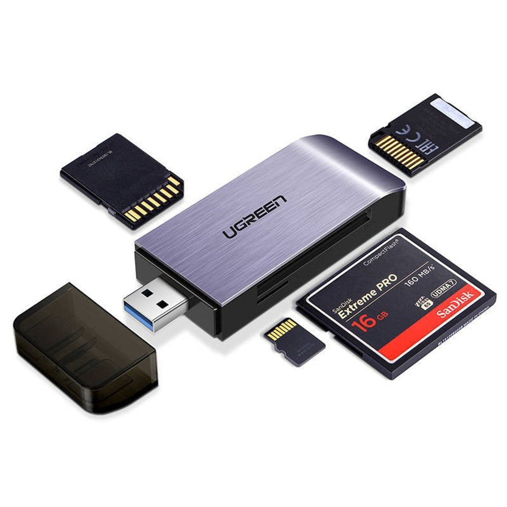 Cititor Card USB 3.0 UGREEN CM180, SD - microSD - CF - MS, Gri