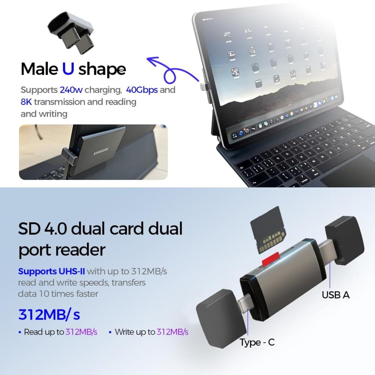 Cititor Card USB / USB-C OEM OmniLink Pro-003 Travel, 10in1, Gri