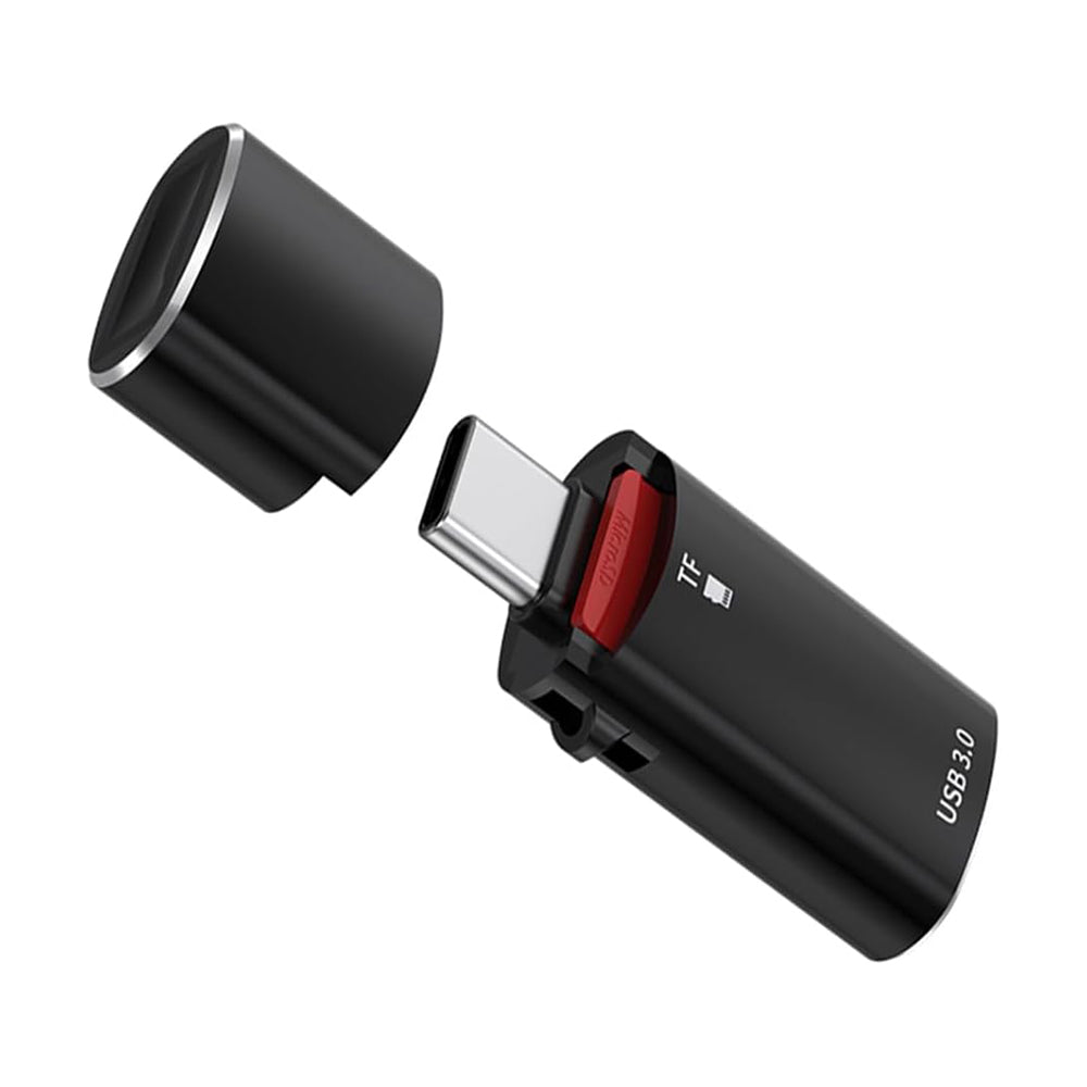Cititor Card USB-C Techsuit AluVoltX, USB-A (OTG) - microSD, Negru