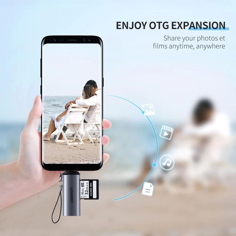 Cititor Card USB-C UGREEN CM184, SD - microSD, Gri