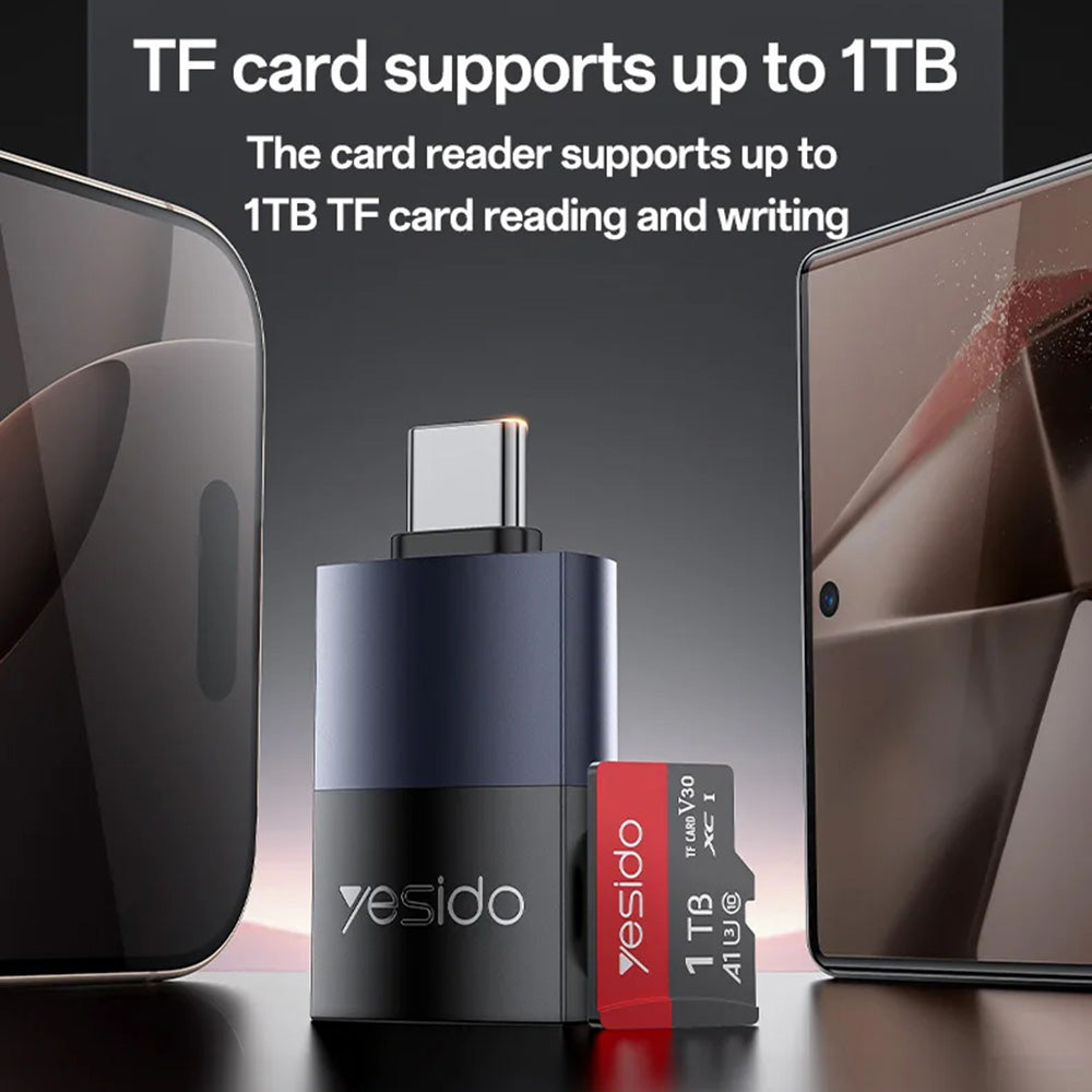 Cititor Card USB-C Yesido GS37, microSD, Negru