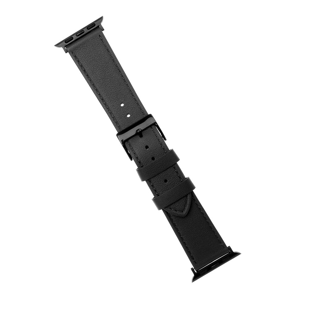 Curea Fixed Leather pentru Apple Watch 42mm / 41mm / 40mm / 38mm Series, Neagra
