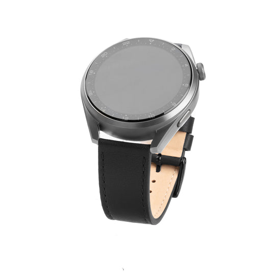 Curea Fixed Leather pentru Huawei Watch / Xiaomi Watch Series, 22mm, Neagra