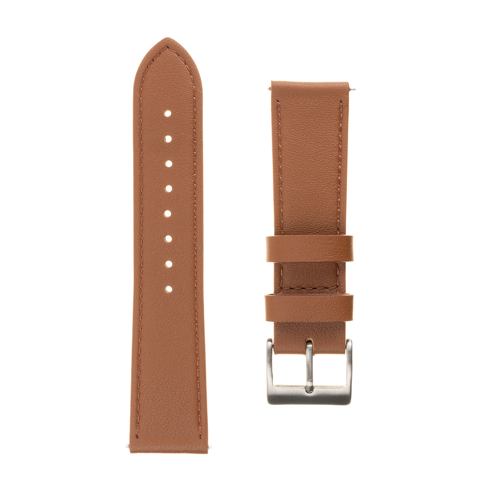 Curea Fixed Leather pentru Samsung Galaxy Watch / Huawei Watch Series, 20mm, Maro