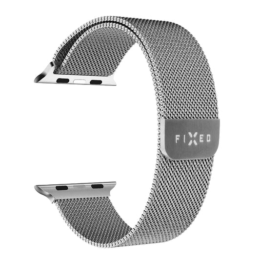 Curea Fixed Mesh pentru Apple Watch 49mm / 46mm / 45mm / 44mm / 42mm Series, Argintie
