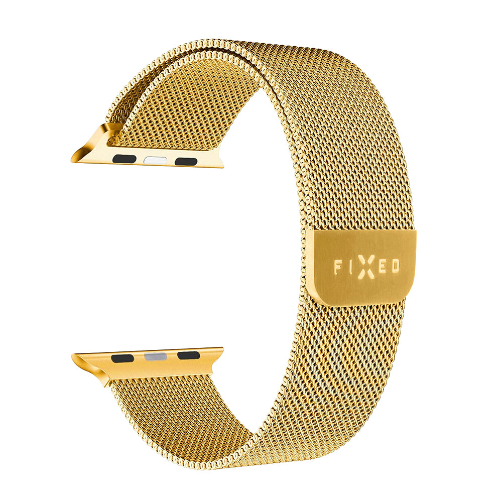 Curea Fixed Mesh pentru Apple Watch 49mm / 46mm / 45mm / 44mm / 42mm Series, Aurie