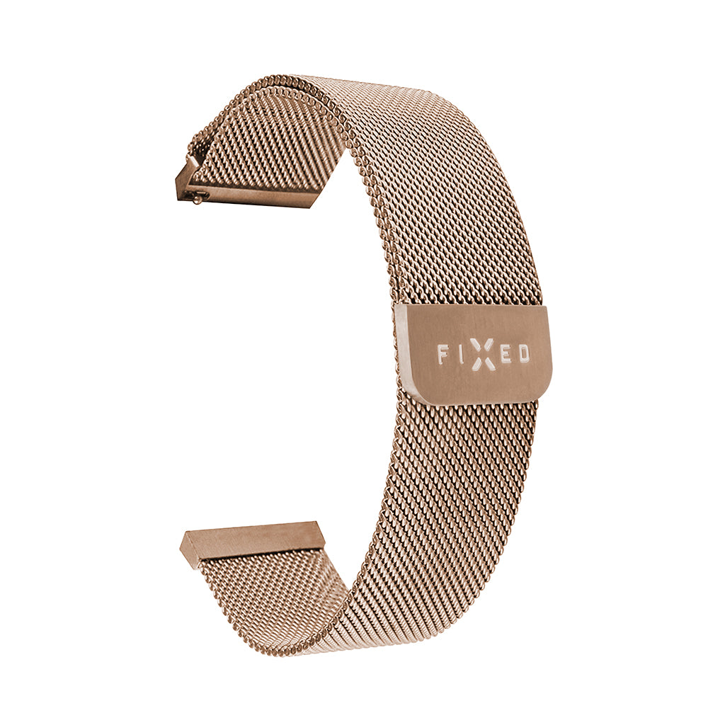 Curea Fixed Mesh pentru Samsung Galaxy Watch / Huawei Watch Series, 20mm, Roz Aurie